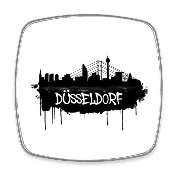 Düsseldorf Graffiti Skyline - Viereckiger Kühlschrankmagnet - Weiß - Vorne