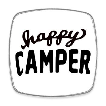 Ella Lopez "happy camper" - Square fridge magnet - white - Front