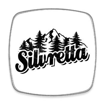 Silvretta - Wald und Berge Wandern Erholung - Viereckiger Kühlschrankmagnet - Weiß - Vorne