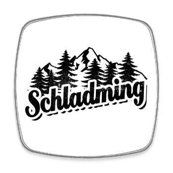 Schladming - Wald und Berge Wandern Erholung - Viereckiger Kühlschrankmagnet - Weiß - Vorne