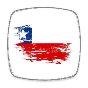 Chile Flagge used - Viereckiger Kühlschrankmagnet - Weiß - Vorne