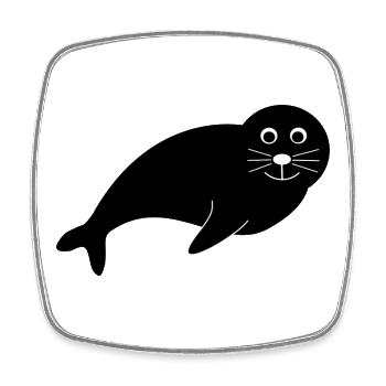 Sceaux, phoques, phoques, phoques animaux - Magnet carré - blanc - Devant