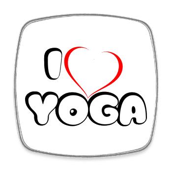 J’adore le Yoga Design - Magnet carré - blanc - Devant
