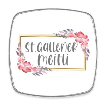 Schweiz St. Gallen Mädchen Heimat Geschenk - Viereckiger Kühlschrankmagnet - Weiß - Vorne