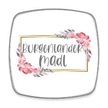 Burgenlander Österreich Mädchen Heimat Geschenk - Viereckiger Kühlschrankmagnet - Weiß - Vorne