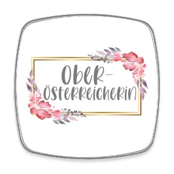 Oberösterreicherin Heimat Mädchen Geschenk - Viereckiger Kühlschrankmagnet - Weiß - Vorne