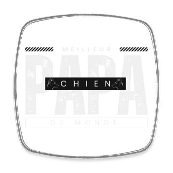 Meilleur Chien du Monde - Design Distress - Magnet carré - blanc - Devant