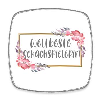 Schach Schachspielerin Schachspielen Geschenk - Viereckiger Kühlschrankmagnet - Weiß - Vorne