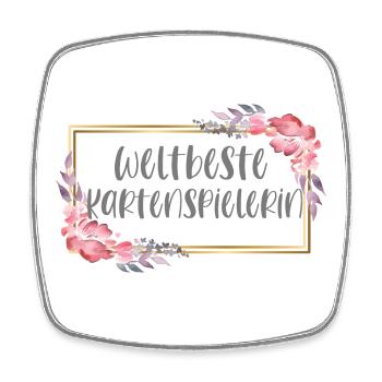 Kartenspielerin Kartenspiel Hobby Geschenk - Viereckiger Kühlschrankmagnet - Weiß - Vorne