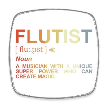 Flutist meaning - Square fridge magnet - white - Front