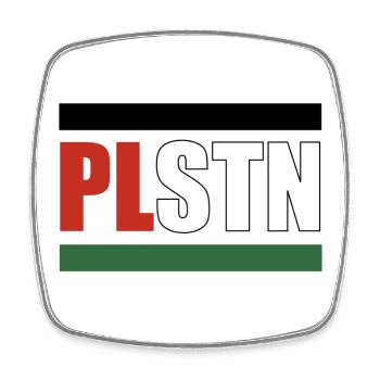FREE PLSTN - Viereckiger Kühlschrankmagnet - Weiß - Vorne