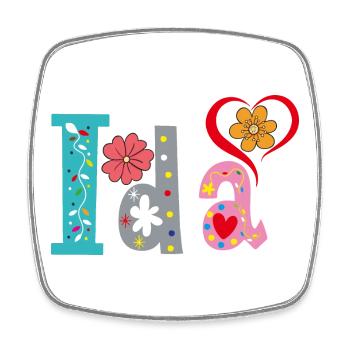 Personalized Ida Name - Square fridge magnet - white - Front