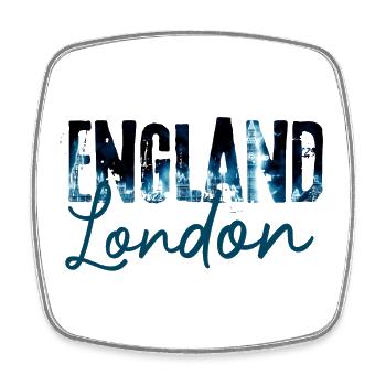 London's Night Skyline Print - Square fridge magnet - white - Front