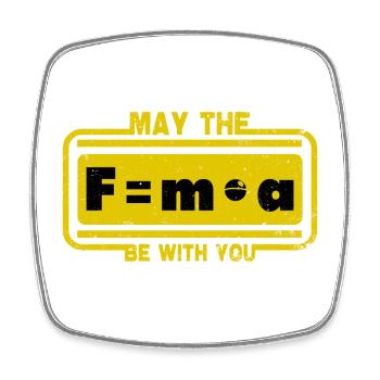 May the force be with you - Viereckiger Kühlschrankmagnet - Weiß - Vorne