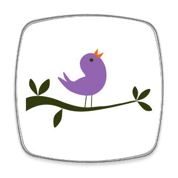 Vogel - Viereckiger Kühlschrankmagnet - Weiß - Vorne
