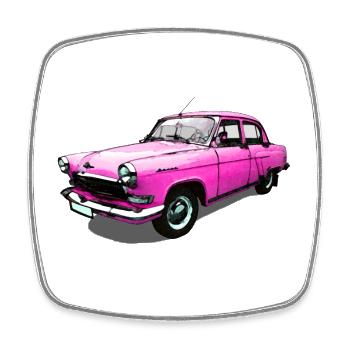 Volga Pink - Viereckiger Kühlschrankmagnet - Weiß - Vorne