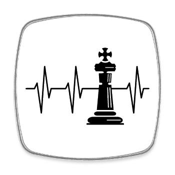 Équipe du Chess King Pulse Chess Club Heartbeat - Magnet carré - blanc - Devant