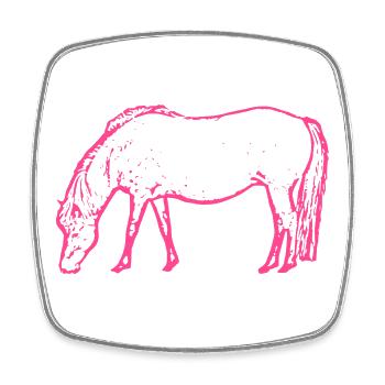Pferd rosa pink - Viereckiger Kühlschrankmagnet - Weiß - Vorne