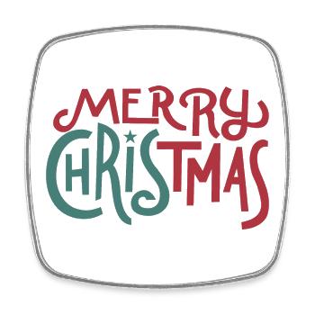 Merry Christmas - Square fridge magnet - white - Front