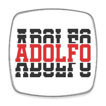 t-shirt Adolfo t-shirt gift idea stacked text - Square fridge magnet - white - Front