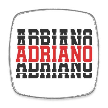 Adriano t-shirt t-shirt gift idea stacked text - Square fridge magnet - white - Front