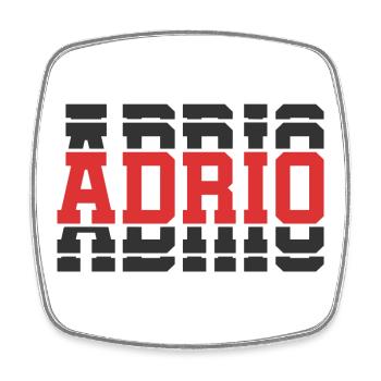 Adrio t-shirt stacked text t-shirt gift idea - Square fridge magnet - white - Front