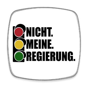 Ampel - Nicht meine Regierung - Spruch - Viereckiger Kühlschrankmagnet - Weiß - Vorne