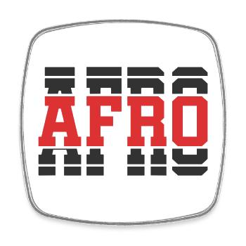 t-shirt afro t-shirt gift idea stacked text - Square fridge magnet - white - Front