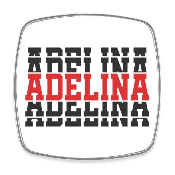 Adelina t-shirt stacked text gift t-shirt - Square fridge magnet - white - Front