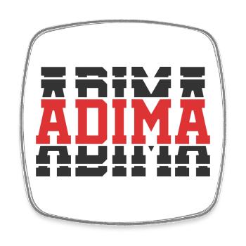 Adima t-shirt t-shirt gift idea stacked text - Square fridge magnet - white - Front