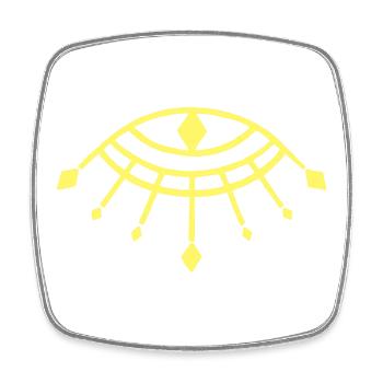 Gelbes Auge des Horus - Viereckiger Kühlschrankmagnet - Weiß - Vorne