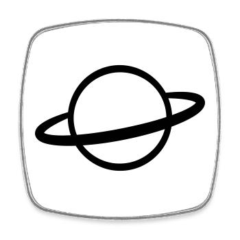 Planet with Ring Icon Outline - Square fridge magnet - white - Front