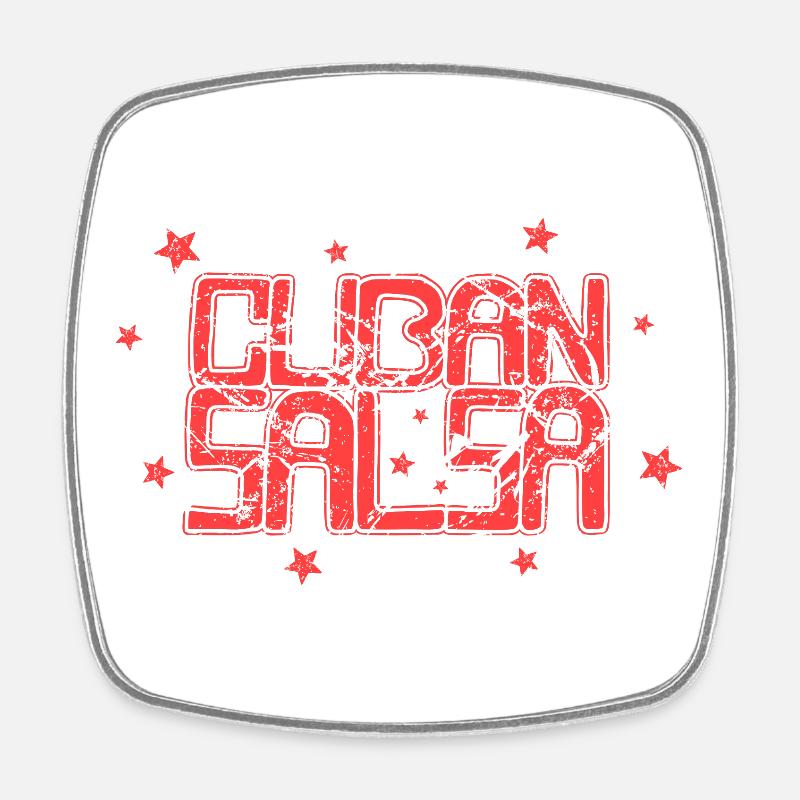 Salsa cubaine Rueda Timba Danse - Magnet carré - blanc