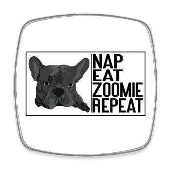 Nap Eat Zoomie Repeat – French Bulldog - Viereckiger Kühlschrankmagnet - Weiß - Vorne