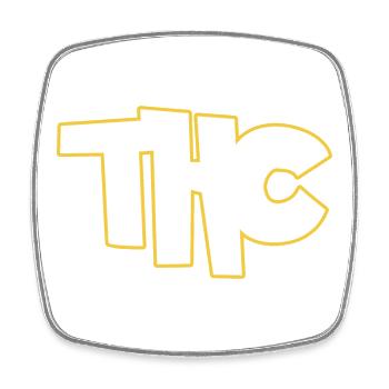 THC - Square fridge magnet - white - Front