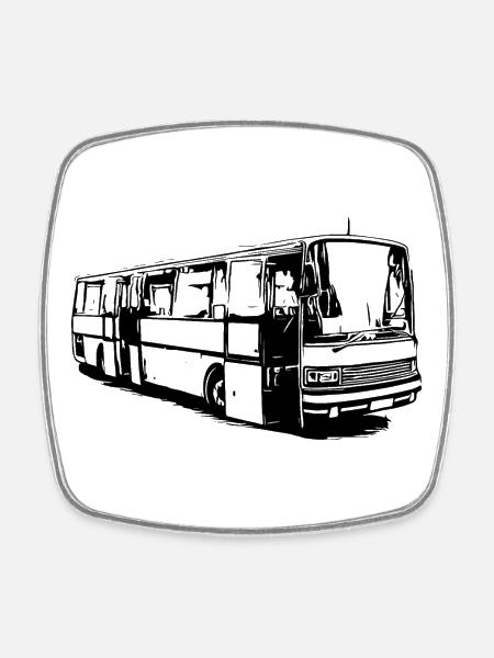 Setra Bus Setra S215 UL - Viereckiger Kühlschrankmagnet - Weiß