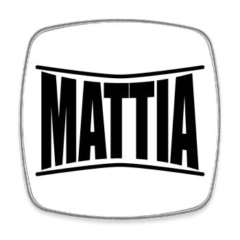 Mattia T-Shirt T-Shirt Geschenkidee - Viereckiger Kühlschrankmagnet - Weiß - Vorne