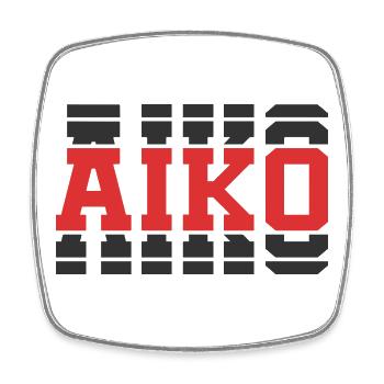Aiko t-shirt gift idea stacked text - Square fridge magnet - white - Front