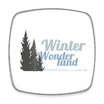 Winter Wonderland Trees - Viereckiger Kühlschrankmagnet - Weiß - Vorne