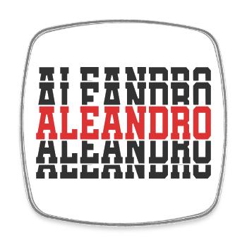 t-shirt Aleandro t-shirt gift stacked text - Square fridge magnet - white - Front