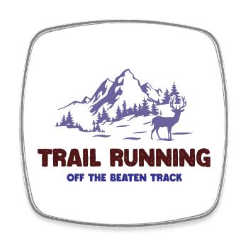 Trailrunning - abseits der ausgetretenen Pfade - Viereckiger Kühlschrankmagnet - Weiß - Vorne