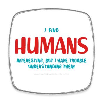 Humans - Square fridge magnet - white - Front