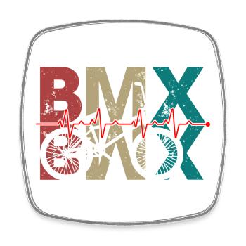 BMX Pulse Fahrrad Logo - Viereckiger Kühlschrankmagnet - Weiß - Vorne
