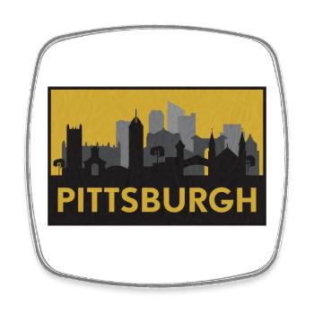 Pittsburgh Silhouette Or - Magnet carré - blanc - Devant