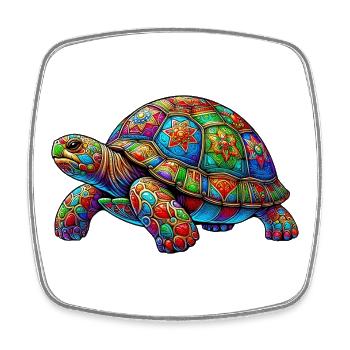 Turtle - Square fridge magnet - white - Front