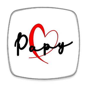 OPA. VATERTAG. ALLES Gute zum Tag des Großvaters. ICH LIEBE DICH. - Viereckiger Kühlschrankmagnet - Weiß - Vorne