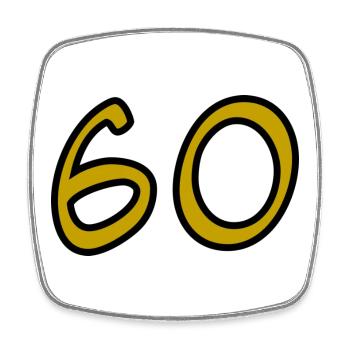 60. 60 ANS. 60e ANNIVERSAIRE. ANNIVERSAIRE 60 ANS. - Magnet carré - blanc - Devant