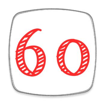 60. 60 ANS. 60e ANNIVERSAIRE. ANNIVERSAIRE 60 ANS. - Magnet carré - blanc - Devant