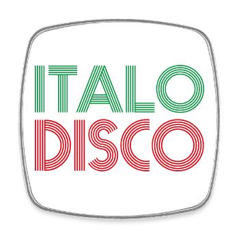 ITALO DISCO - Magnet carré - blanc - Devant