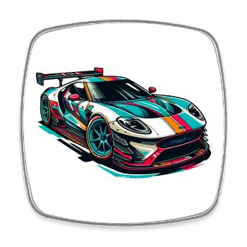 Sports Car - Square fridge magnet - white - Front